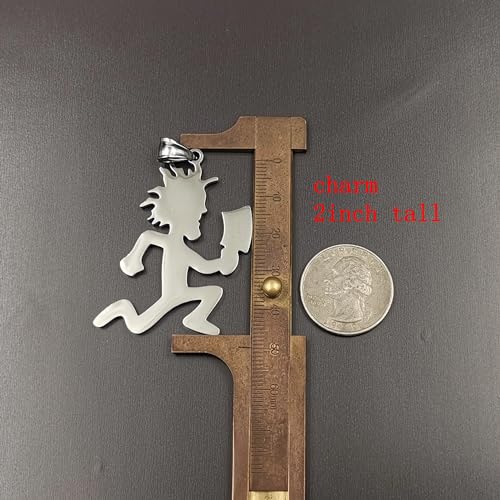 Jugallo Hatchetman Necklace Hatchetman Pendant Charm High Polished Choose Chain Insane Clown icp necklace hatchetman juggalo jewelry for Women and Men,clown pose merch2