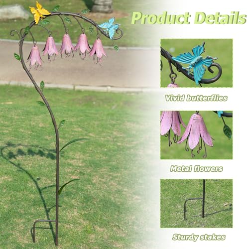 Image of 39.5 inchH Gardens Metal Flowers for Outside,Retro Decorative Garden Stake | Metal Garden Art for Outdoors,Garden Stakes Decorative,Metal Flower for Garden,Patio & Yard Decor.