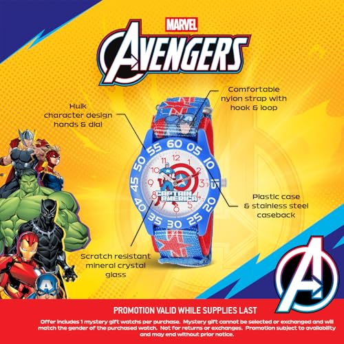 Montre Captain America avec bracelet nylon bleu résistant