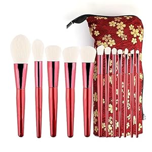 12 Rose Red Makeup Brushes Set Beauty Makeup Tools Complete Set Blush Eyeshadow Brushes