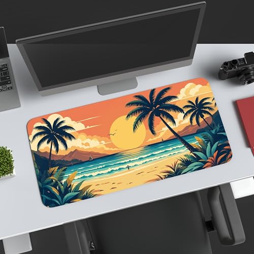 Image of Serene Sunset Premium Desk Mat | Anti-Skid | Anti-Slip | 80 x 30 cm | Laptop Mat for Work from Home /Office /Gaming- Extended Mouse pad and Keyboard Desk mat