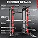 pooboo Multi-Functional Machine Power Cage, 2000LB Squat Rack, LAT-Pull Down System, Dual Pulley Cable Crossover System, Home Gym Workout Machine with Strength Training Attachments (P43)