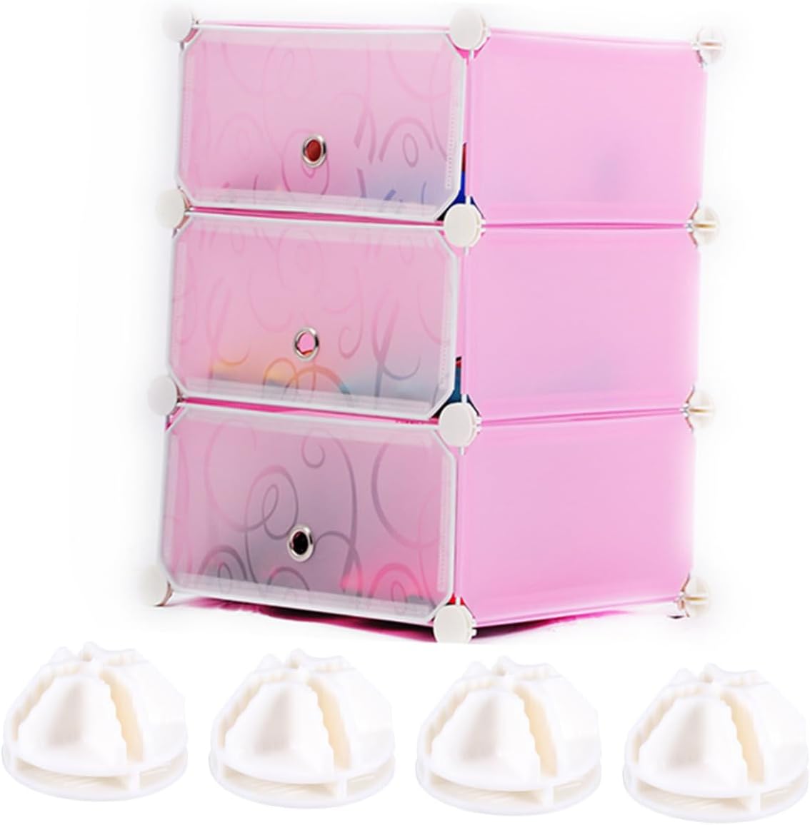 50Pcs DIY Cabinet Connector Abs Plastic Combine-Unit Fixators for Modular Closet and Storage Rack Easy to Install White Frame Joints for Home Organization