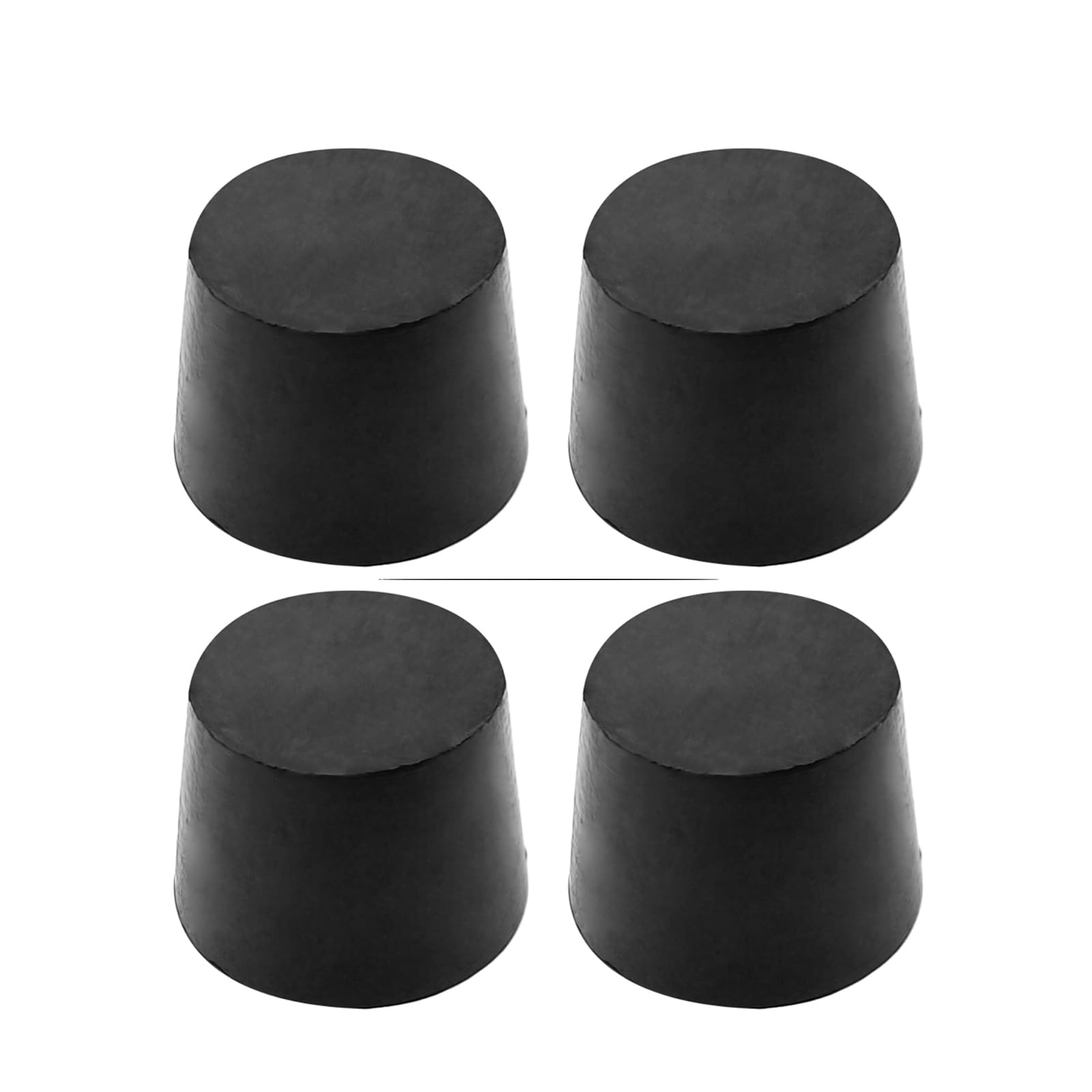 4 Pieces Tapered Plug Bung 42mm to 50mm Solid Test Tube Black Rubber Stoppers for Lab Home