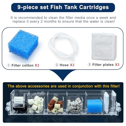 Image of 9-Piece Set Fish Tank Cartridges，Filter Cartridges (Filter Media)