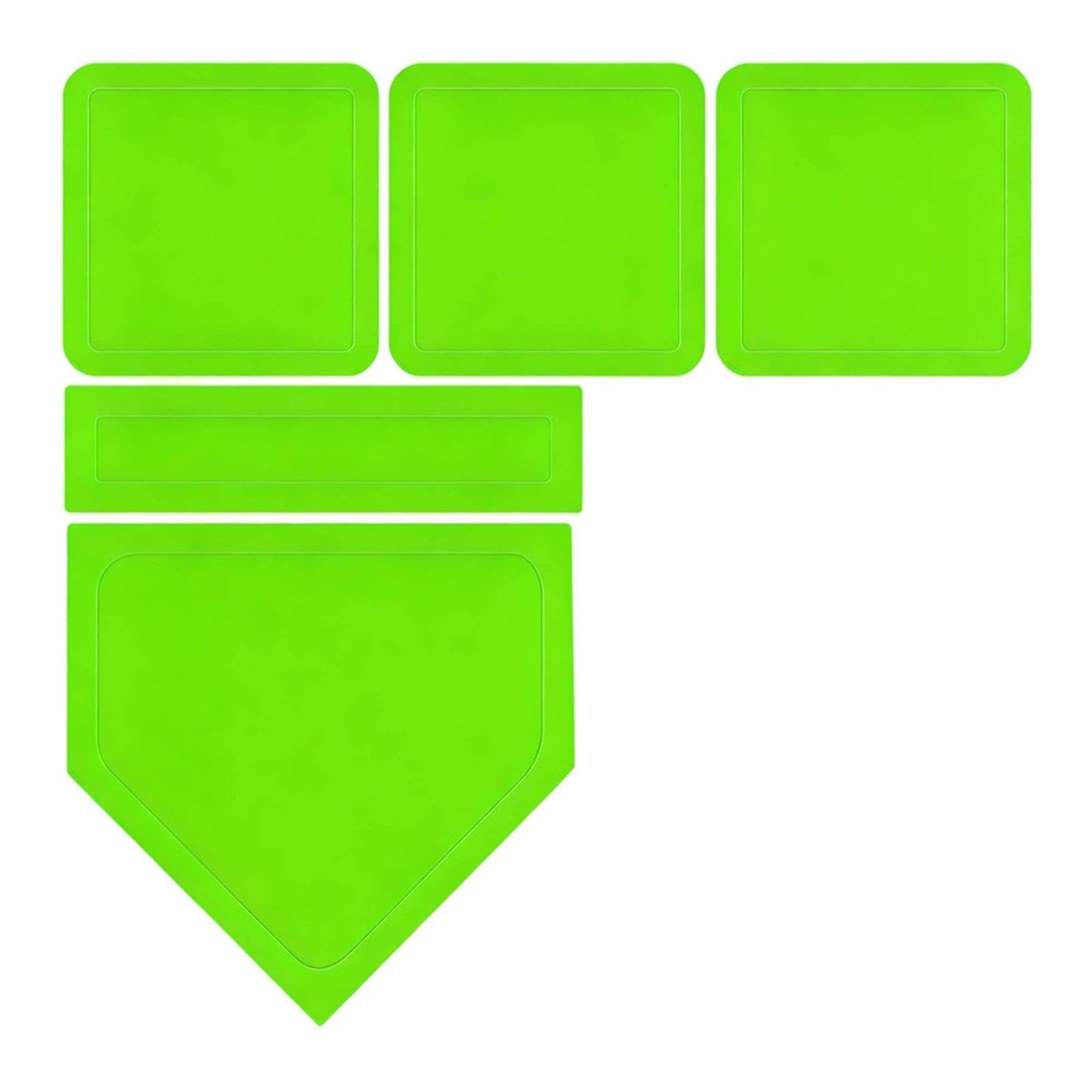 5 Pieces Rubber Home Board Set Waterproof Baseball Base Set Field Marker for Coaches, Athletes, Training, Park, Backyard Luminous Green 5-piece Set|Sporting Goods|Tennis & Racquet Sports-picture-28
