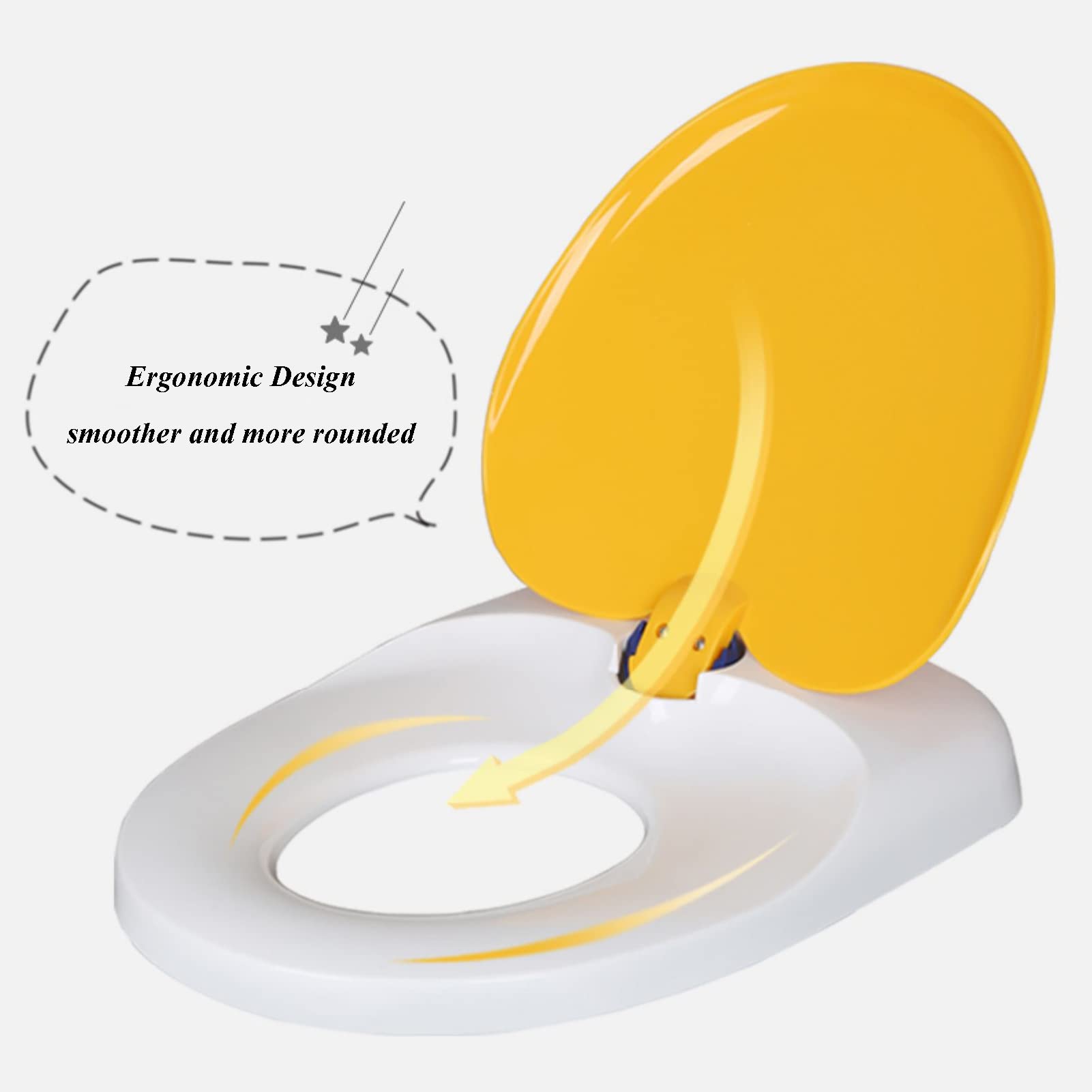 Asiento de inodoro, Asiento de inodoro Tapa alargada plástico(Blue,UShape)