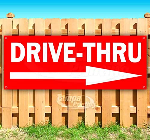 Drive-Thru Banner 13 oz | Non-Fabric | Heavy-Duty Vinyl Single-Sided With Metal Grommets