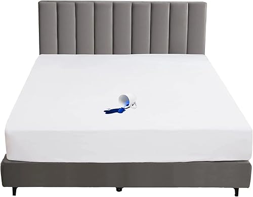 Protector de colchón impermeable tamaño Queen con bolsillo profundo para 18 pulgadas, transpirable y suave, protector de colchón para cama Queen,