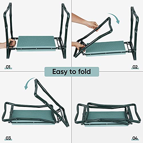 Zeny Folding Garden Kneeler Seat Gardening Workseats Portable Garden Bench Stool With Thicken Foam Kneeling Pad And Tools Pouch #TOP5