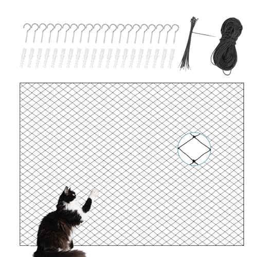 Jiimhte Rete per Gatti per Terrazzo | Recinzione in Rete per Balconi | Recchio di Sicurezza Schermo di Protezione per Finestra Giardino Esterno Appartamento
