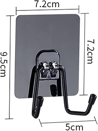 Miniatura 5 de DASITON Ganchos adhesivos grandes de 22 libras (máx.), ganchos de doble gancho para toallas y abrigos, para el hogar, cocina, dormitorio, baño,