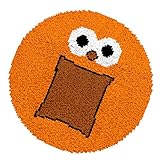 DACUN Verriegelungshaken Teppiche gedruckt Leinwand Smiley Gesicht Muster Kissen Kits Stickerei Teppich Garn Kits for Familie und Kinder (Color : Orange, Size : 19INCHX19INCH)