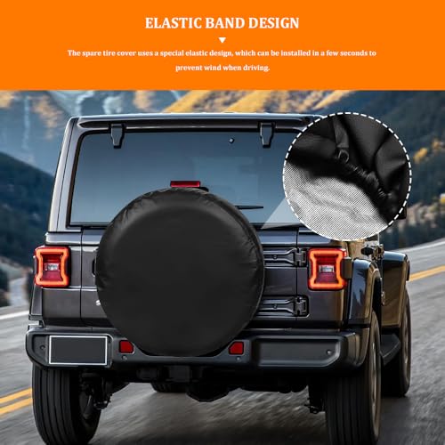 Image of ASUBHA Spare Tire Cover, Waterproof PVC Thickening Leather Tire Wheel Covers, Tough Tire Wheel Protector, Universal Fit for Jeep, Trailer, RV, SUV, Truck (Fits Entire Tire Diameters 32-33 Inch)