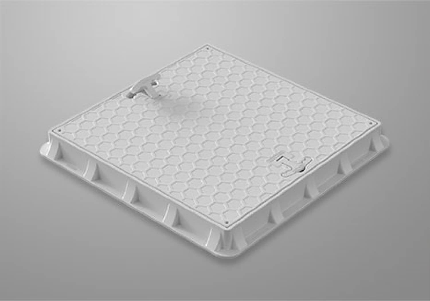 Uzman - Tapa de pozo de clase A15, transitable, 60 x 60 cm, tapa de alcantarilla, tapa de canal, jardín, suelo, drenaje de jardín, pozo de jardín con asa