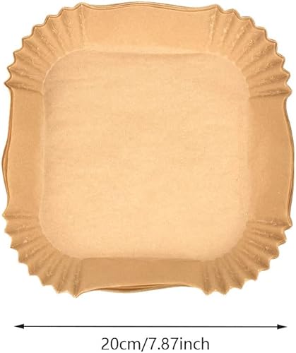 Miniatura 2 de Revestimientos de papel desechables de 7.87 pulgadas, 50 piezas antiadherentes para freidora de aire, resistente al aceite, impermeable, papel de