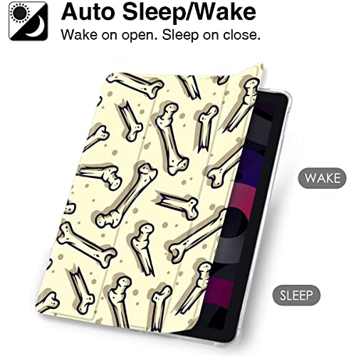 MAYCARI Cute Cartoon Bones iPad Air 4 Case with Pencil Holder, Support Auto Sleep/Wake - Image 3