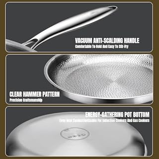 Kouamor Poêle en titane Pro avec couvercle de 25,4 cm/27,9 cm/30,5 cm, poêle à frire en titane, ultra-résistante, anti-rayures, antiadhésive, poêles nutritionnelles en titane, multifonctionnelles