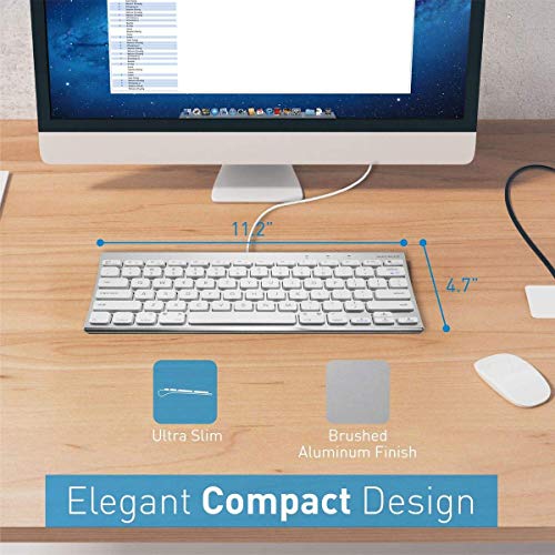 Macally Mini Wired Keyboard and a Silent Wired Mouse, Ultimate Apple Accessories