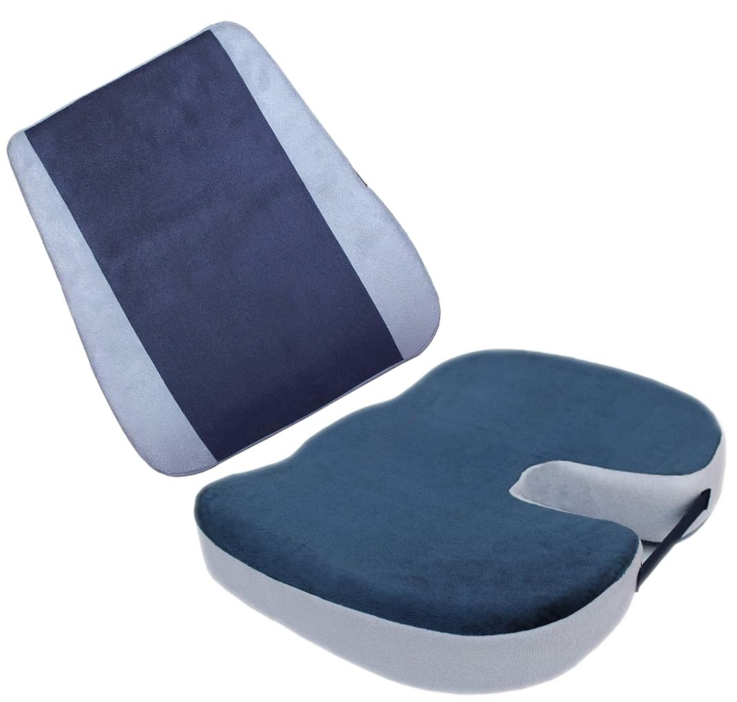 ZAXTY Lumbar Tailbone Support Combo Offer with Orthopaedic Foam Coccyx