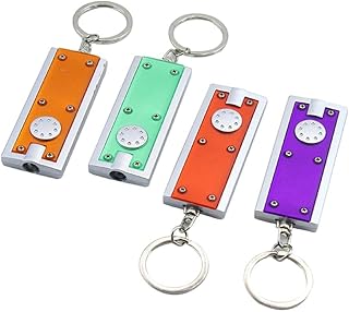 4-Pieces Mini Keychain LED Lights Keychain Flashlight Assorted Color Small Bright Flashlight Keychain Flashlight Torches led Small Flashlight Keychain Mini led Torches Light Mini Keychain Flashlight