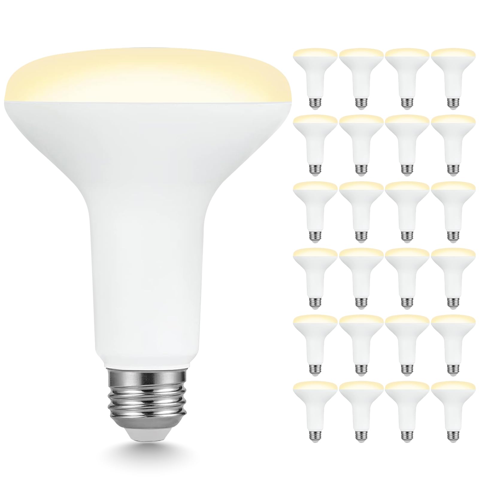 Sigalux 24 Pack BR30 LED Bulbs 7 5W 65W Equivalent 650 Lumens 2700K Soft White Dimmable 110 Beam
