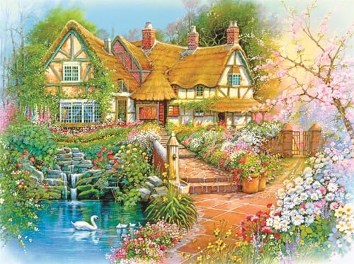 SYMON canevas kit complet adulte,Chalet dans la forêt,11CT imprimé canevas adulte,debutant point de croix kit complet 40X50cm