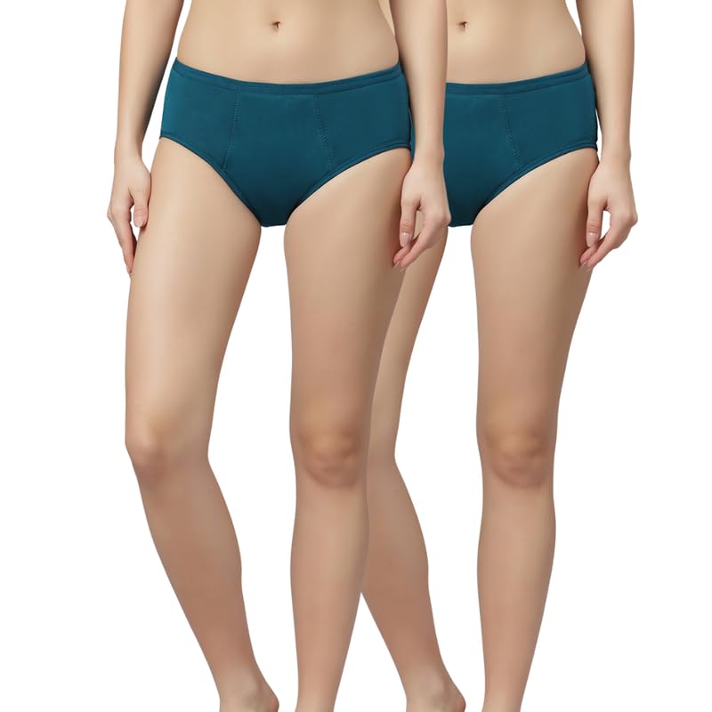 Image of GLAMORAS Cotton Reusable Period Panty for Women | No Stain, Leak Proof, Comfortable Period Panties | No Pads Period Underwear Suitable for Medium to Heavy Flow - (Pack of 2)