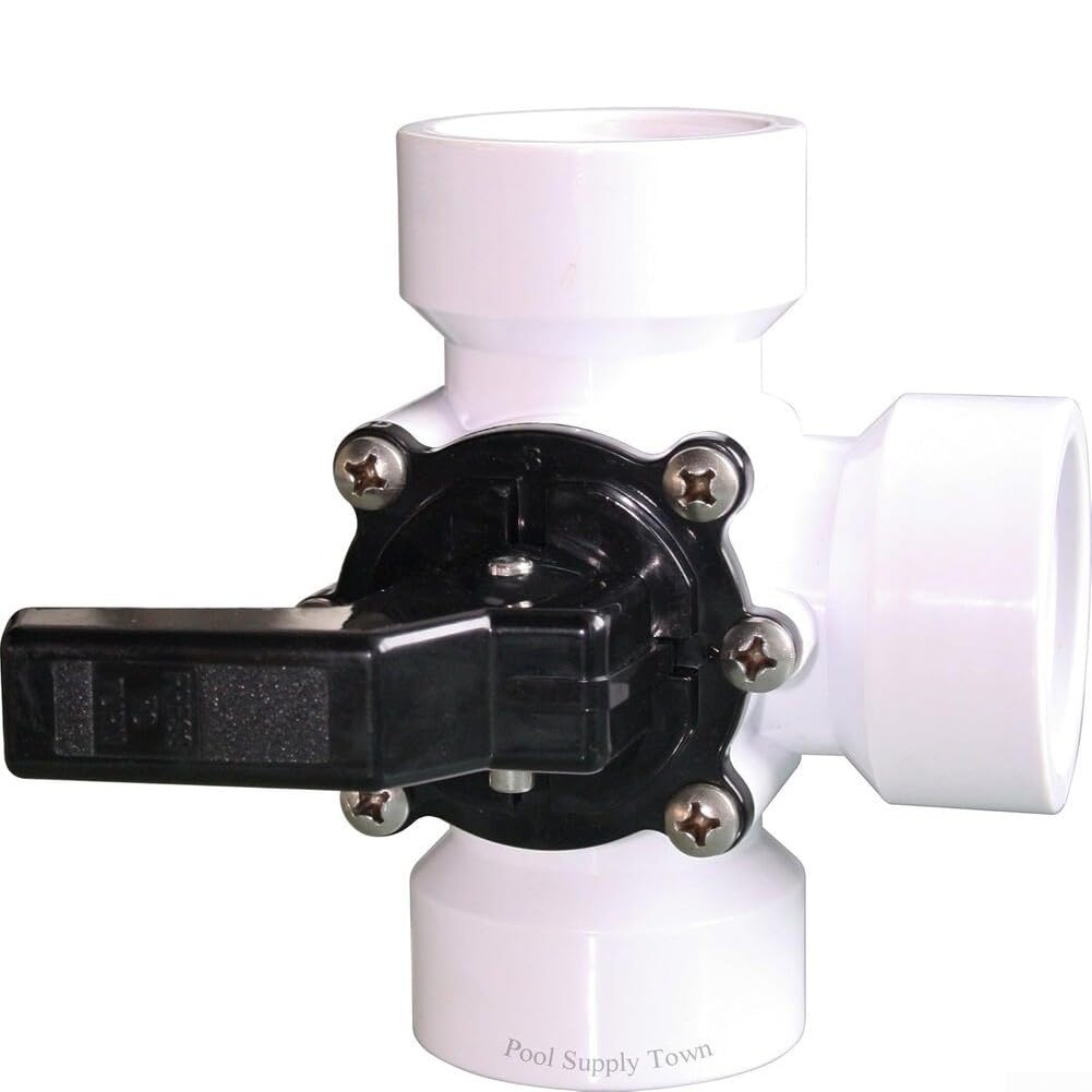 Válvula de bomba de piscina, macho izquierdo de 3 vías, apertura roscada hembra superior de 1.5 pulgadas, válvula de obturador direccional para control de flujo de agua, spa