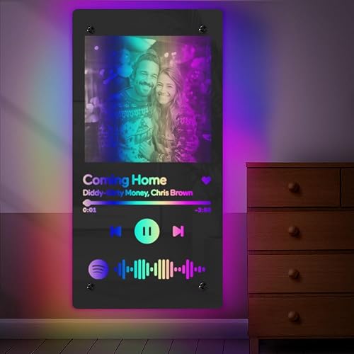 Miniatura 68 de VEELU Espejo con nombre personalizado – Espejo con luz LED – Letrero con nombre personalizado para decoración de pared – Decoración de dormitorio