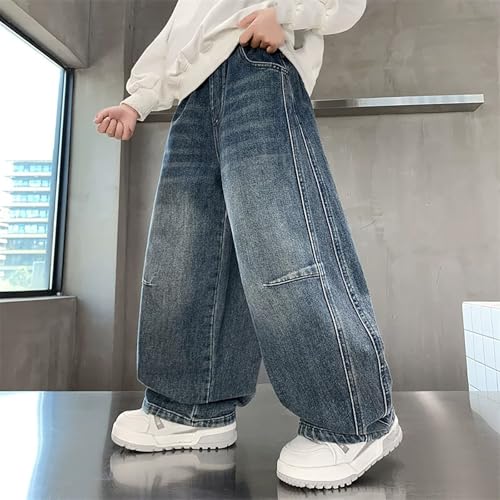 Pantalones vaqueros clásicos infantiles de denim resistente con refuerzo en rodilla 2