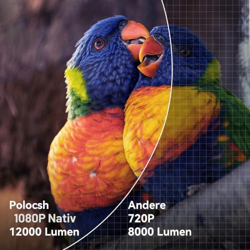 Polocsh Mini Beamer 4K Unterstützt 1080P Full HD, Android 11.0 Projektor Mit WLAN6 und BT5.2, Auto...
