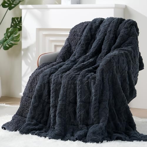 Super Fuzzy Soft Sherpa Fleece Weighted Blanket, 20 lbs Dual Sided Fluffy Heavy Weighted Blankets for Adults - No Bunching with Double Layers of Soft Inner Lining (60"x 80", 20 Pounds)
