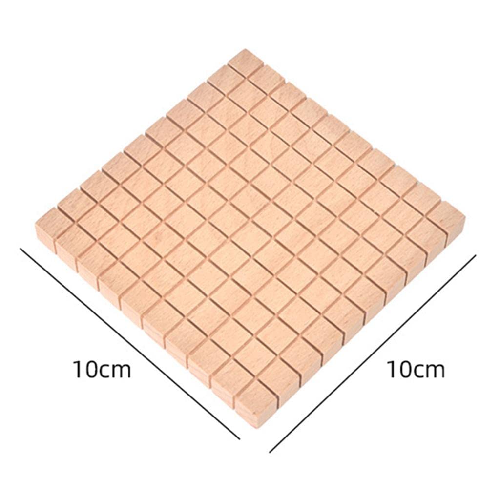 50 Piezas Bloques Base Diez Manipulativos Juego Material Madera para Niños Adecuado para Aula Escolar Enseñanza de Matemáticas Regal, Paquete C