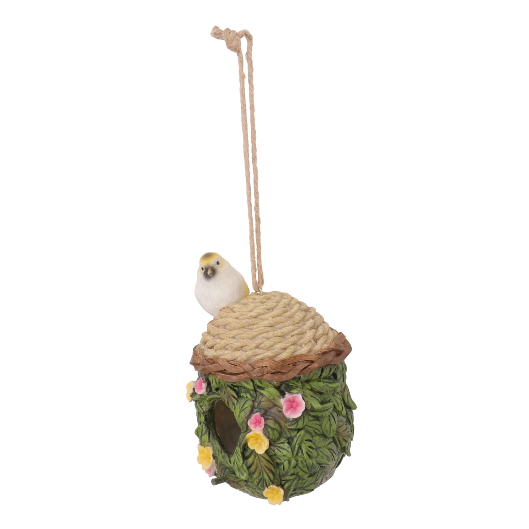 Abaodam 1Pc Hanging Bird Nest Durable Resin Outdoor Garden Bird House Pendant for Winter for Birdwatching and Outdoor Decoration Sturdy Weather Resistant Easy to Hang