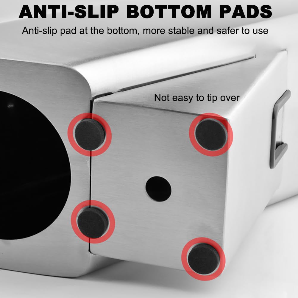 Porta Cuchillos Para Encimera De Cocina De Acero Inoxidable Con Orificio De Drenaje, Patas Antideslizantes, Estante Para Almacenamiento De Cuchillos De Doble Capa