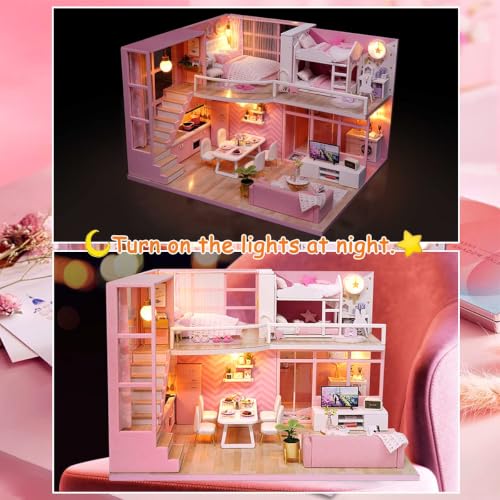 Image of DIY Miniature Dollhouse Kit with Furniture Plus Dust Proof & Music Movement