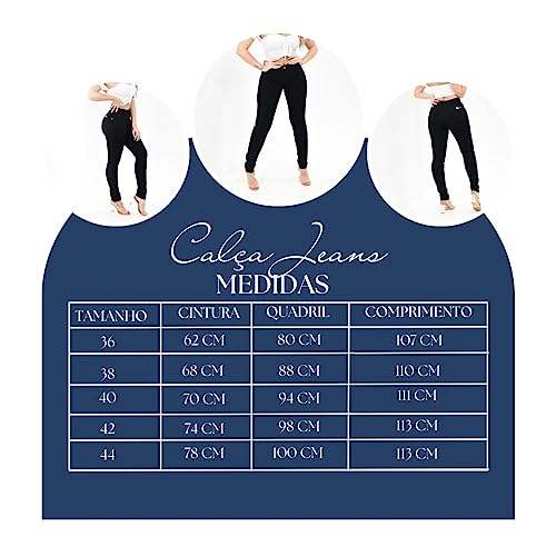 Calça Jeans preta feminina cintura alta levanta bumbum (44)