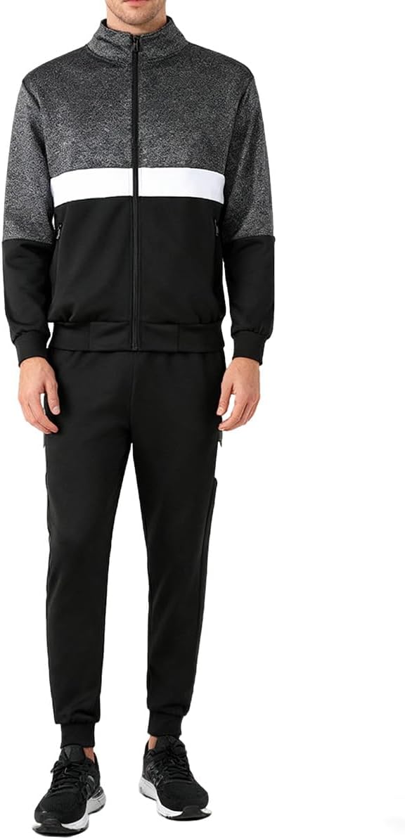 URBEX Men's Athletic Tracksuits Long Sleeve Hoodie Sweatsuits for Men 2 Piece Sets Full Zip Jogging Suits Jackets and Pants