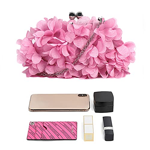 Image of Buddy Women Rose Shaped Clutch Soft Satin Wristlet Handbag Wedding Party Purse