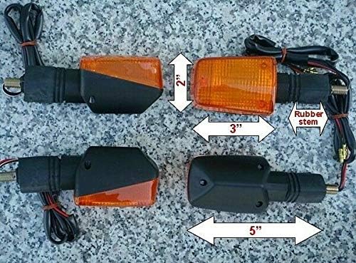 i5 Set of Four FULL-SIZE SHORT-STEM DUAL-SPORT TURN SIGNALS compatible with Honda Kawasaki Suzuki Yamaha
