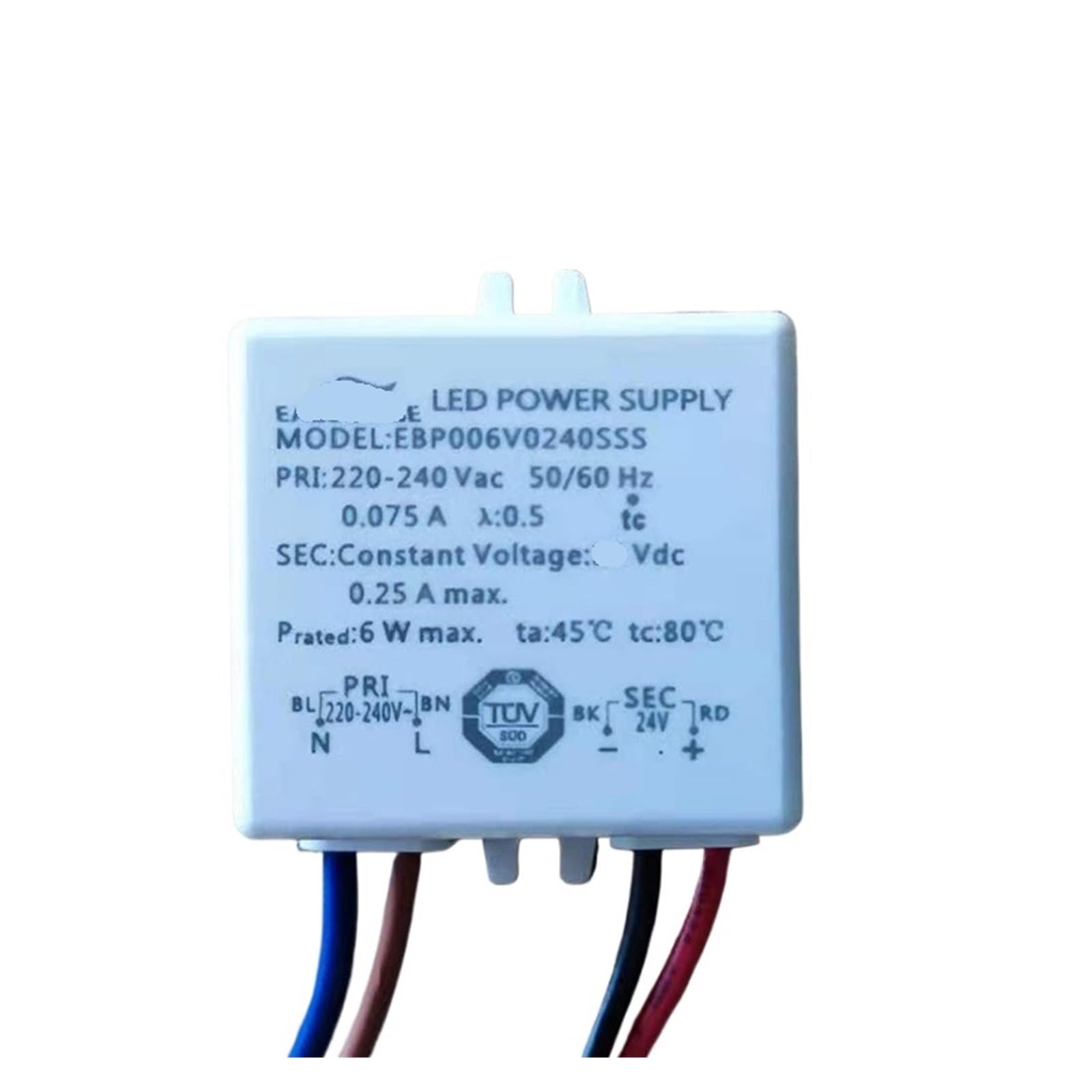 Transformateur 24V alimentation LED 6W tension constante luminaire