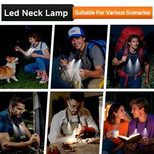 Miniatura 7 de Abohu Luz De Lectura Cuello Led Recargable, Lampara Cuello Con Cabezal Magnético Desmontable, Cabezal De Lámpara Ajustable 120 , Impermeable, 200 Lúmenes Para Exteriores, Camping, Regalos Para Hombres