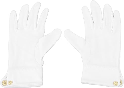 Miniatura 6 de Guantes de billar Uniforme 2pcs Guantes de Billar Competición Guantes de árbitro Guantes Profesionales Blanco Guantes con Snap Cuff Poliéster Algodón