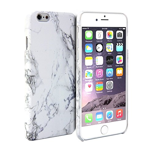 iPhone 6 Plus Case, GMYLE Hard Case Print Crystal for iPhone 6 (5.5 inch Display) - White Marble Pattern Slim Fit Snap On Protective Hard Shell Back Case