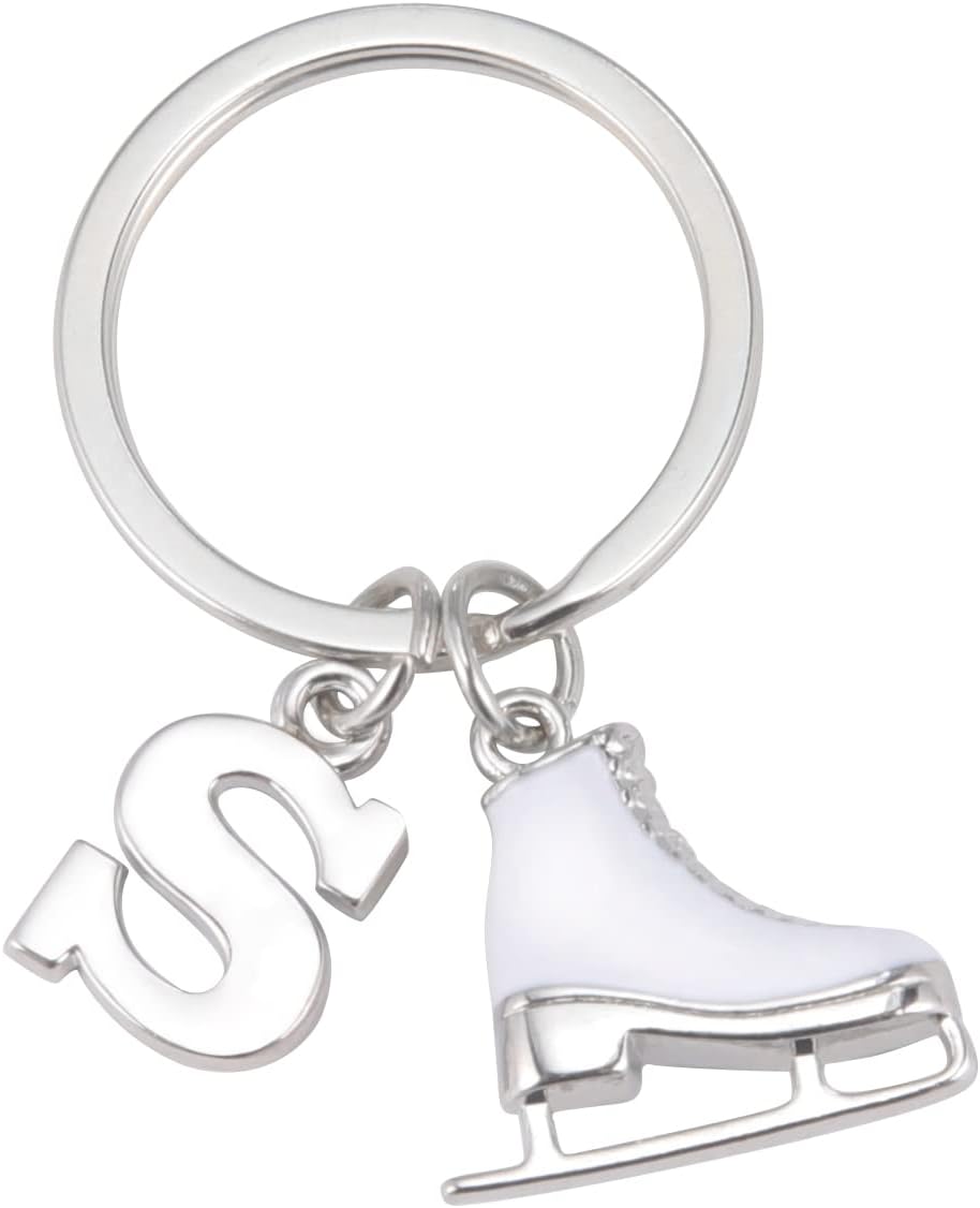 Ice Skate Keychain Figure Skating Keychains Initial Ice Skating Charm Keyring Handbag Decoration