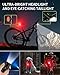 DARKBEAM Bike Headlight Rechargeable USB-C, Bicycle Lights 4000LM Ultra Bright, Mountain Bike Light Set for Night Riding, 6+5 Mode Waterproof Front Bike Light & Rear Light for Road, Cycling