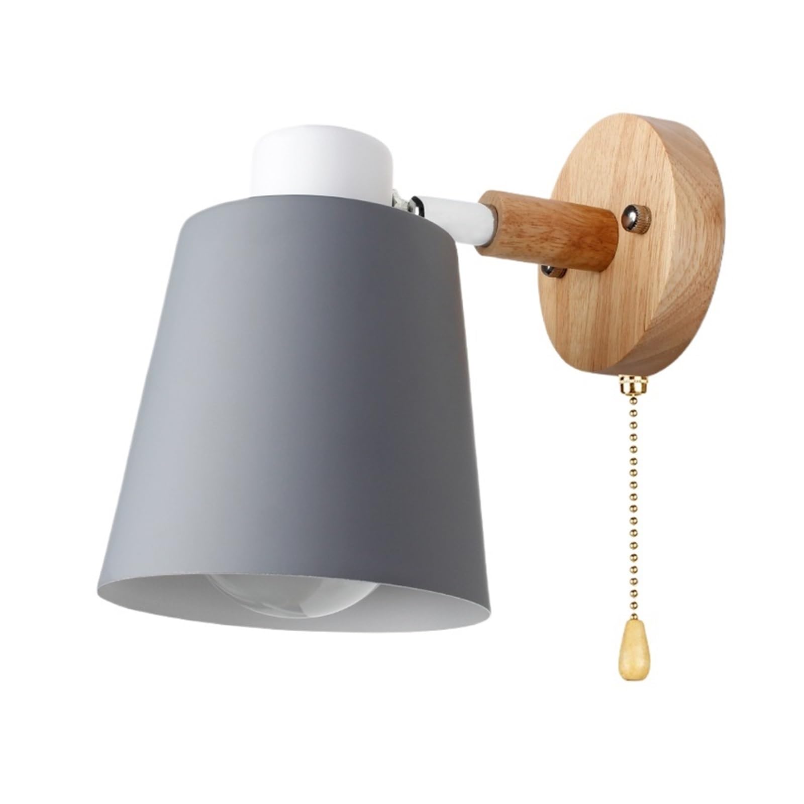 CUDTAPI Wall Lamps With Switch Bedside Wall Light, Modern Wall Sconce Nordic For Bedroom Macaroon 6 Color Steering Head E27 85-285V(Grijs)