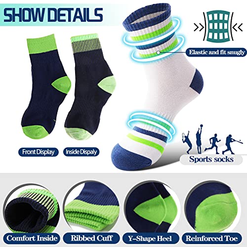 Image of Welwoos 6 Pairs Kids Boys Girls Socks Athletic Basketball Youth Sport Crew Cotton Breathable Soft Socks