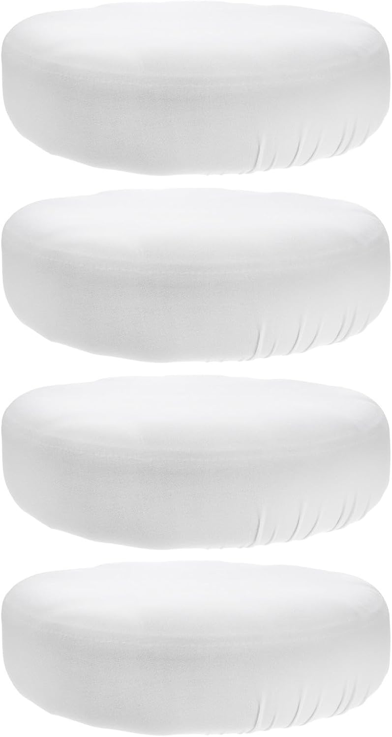 4pcs Stretch Stool Cover for Chairs, White Polyester Slipcover